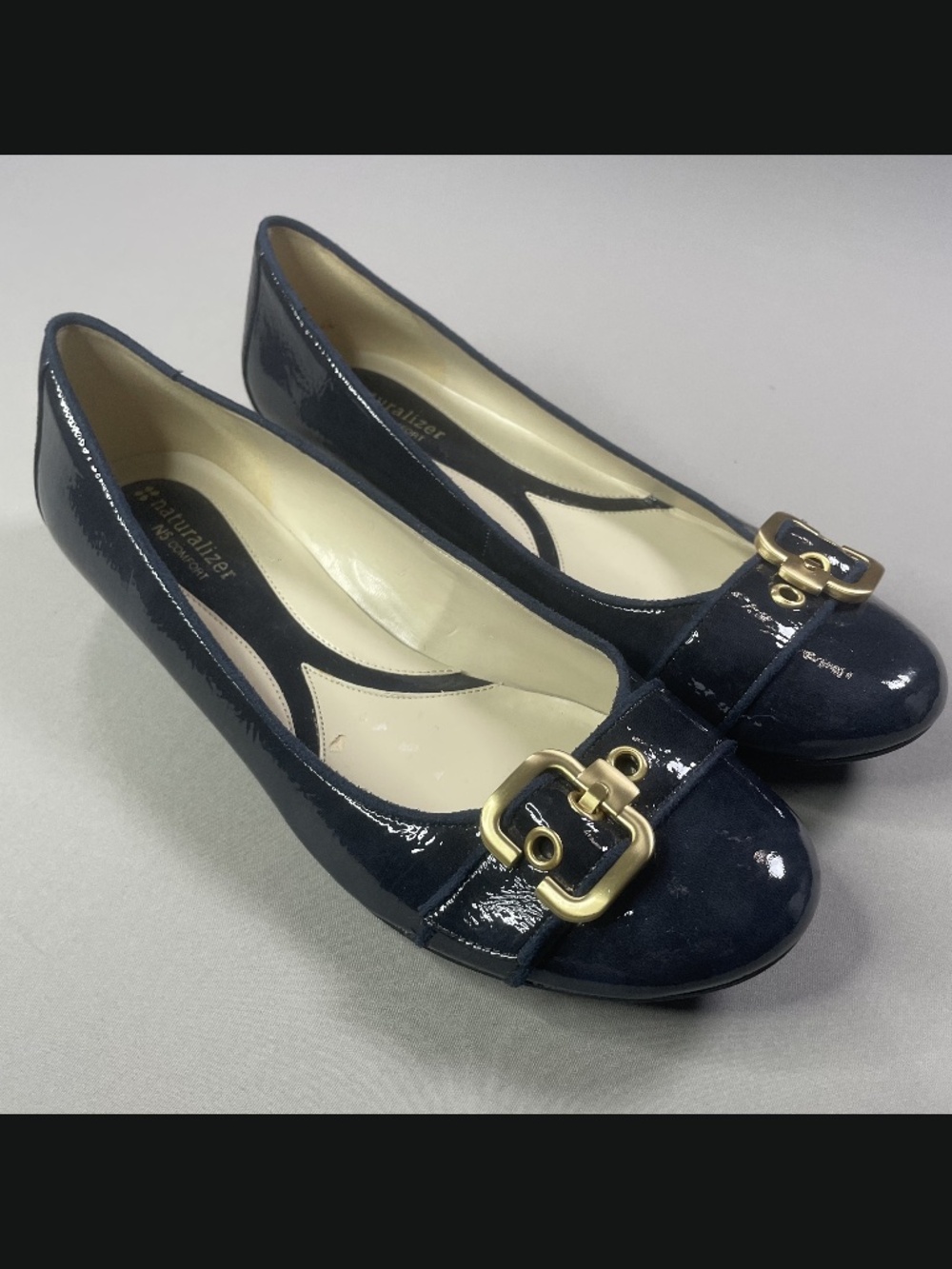 NEW Naturalizer Shoes Womens 10 blue faux leather dizzy ballet flats